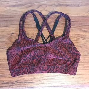 Champion Red Snake Skin Print Sports Bra